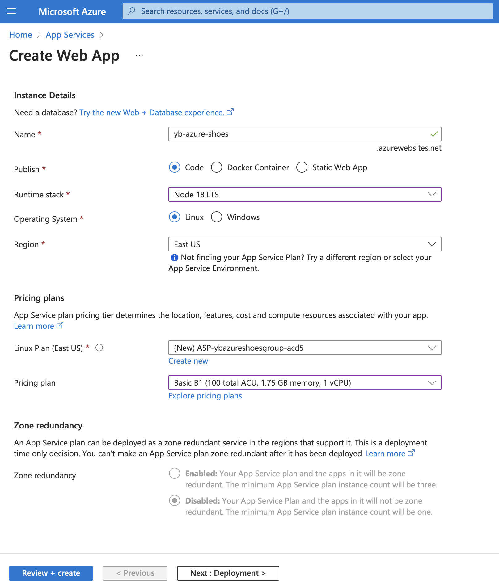 Create a web app with the Node.js runtime in Azure App Service Create a web app with the Node.js runtime in Azure App Service