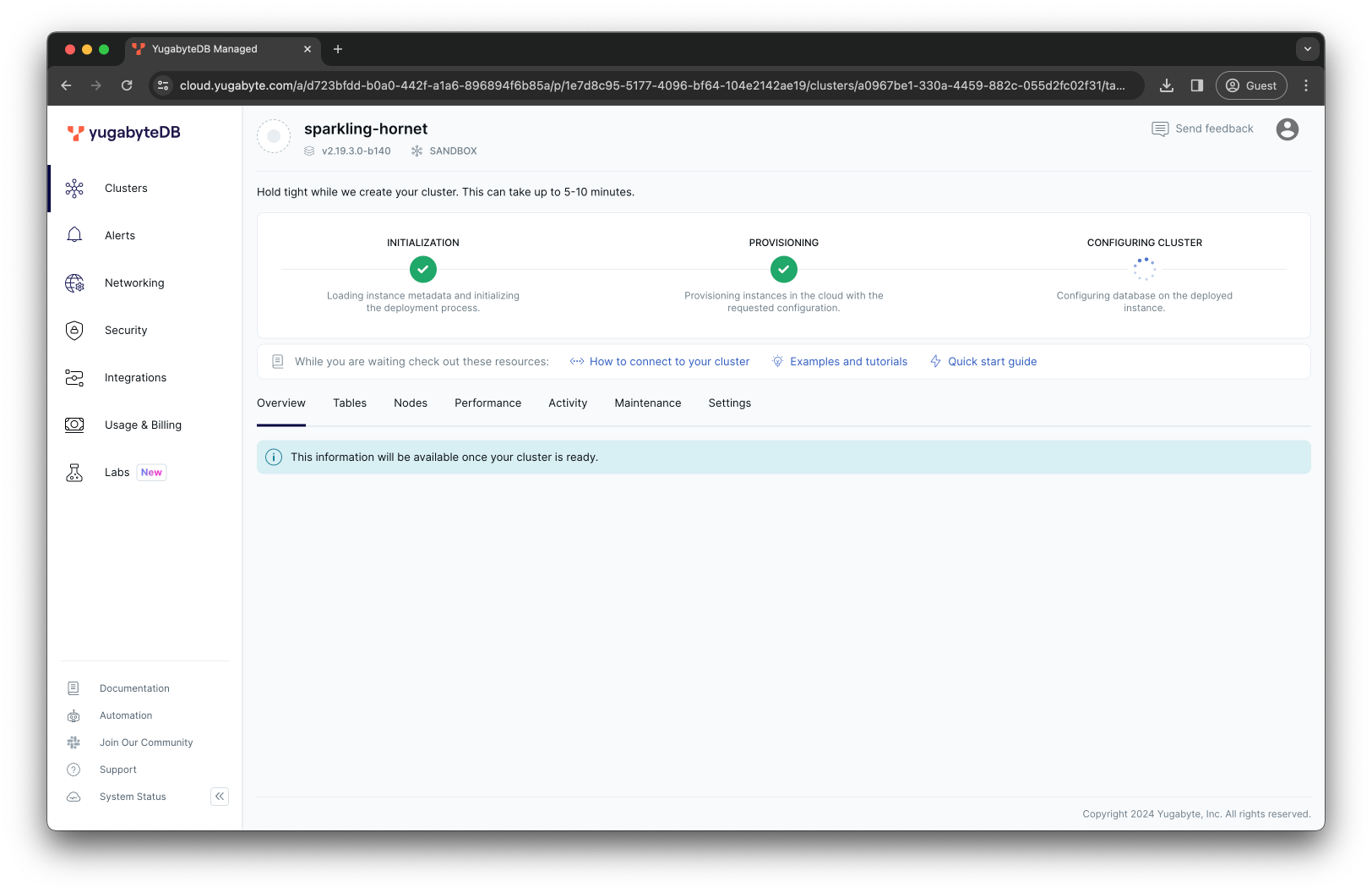 Cluster Creation Cluster Creation